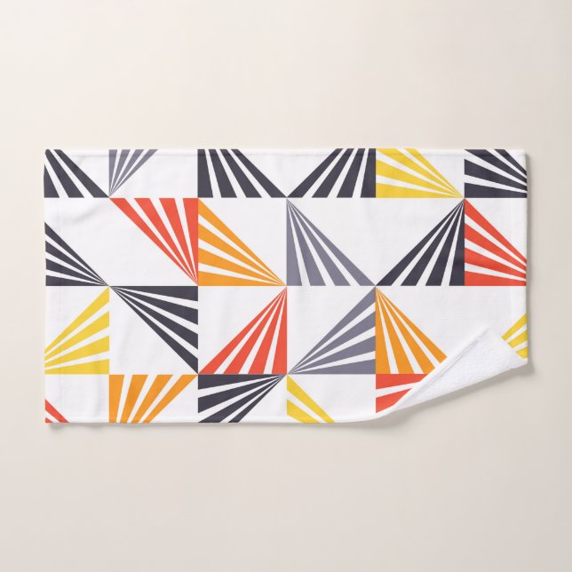 Cool, unique, trendy, urban, colorful triangles hand towel (Hand Towel)