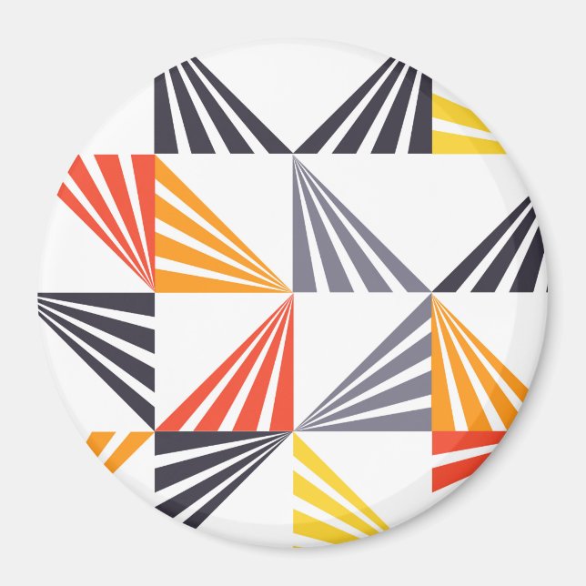 Cool, unique, trendy, urban, colorful triangles magnet (Front)