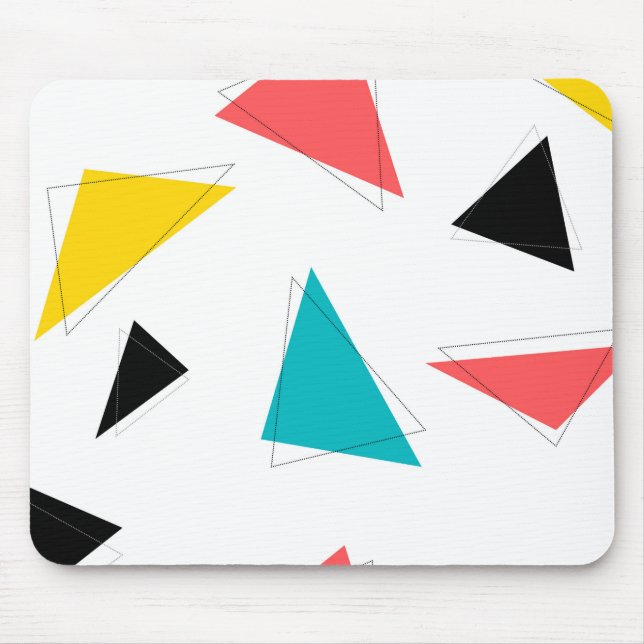 Cool, unique, trendy, urban colorful triangles mouse mat (Front)