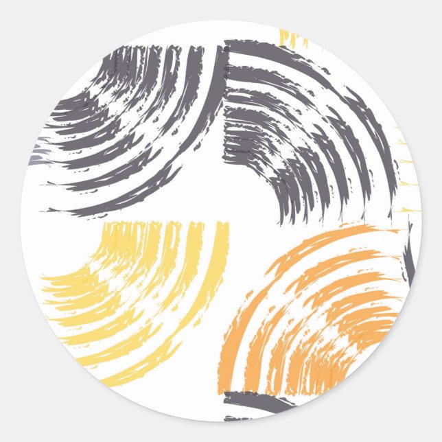 Cool, unique, trendy, urban colourful brush stroke classic round sticker (Front)