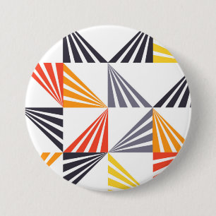 Cool, unique, trendy, urban, colourful triangles 7.5 cm round badge