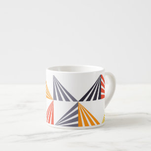 Cool, unique, trendy, urban, colourful triangles espresso cup