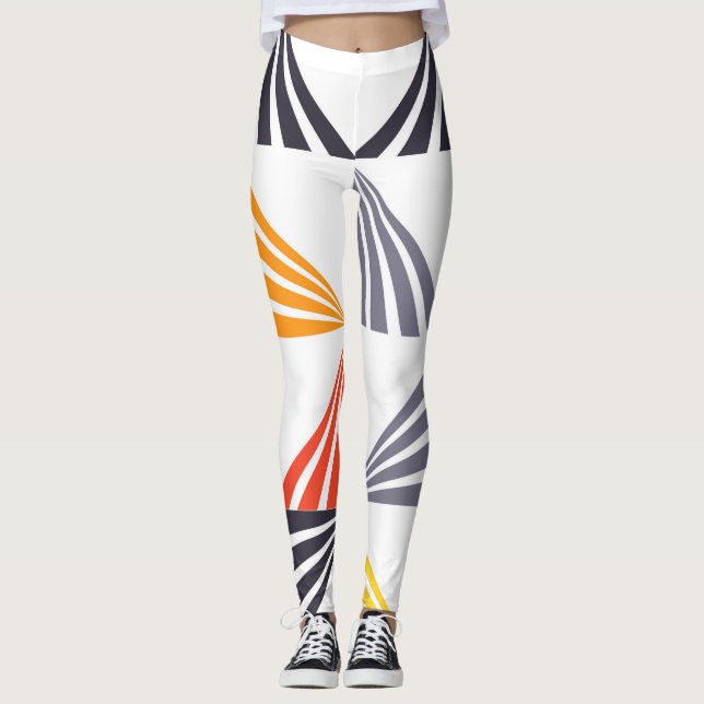 Cool, unique, trendy, urban, colourful triangles leggings (Front)