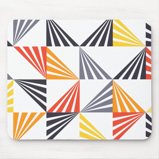Cool, unique, trendy, urban, colourful triangles mouse mat (Front)