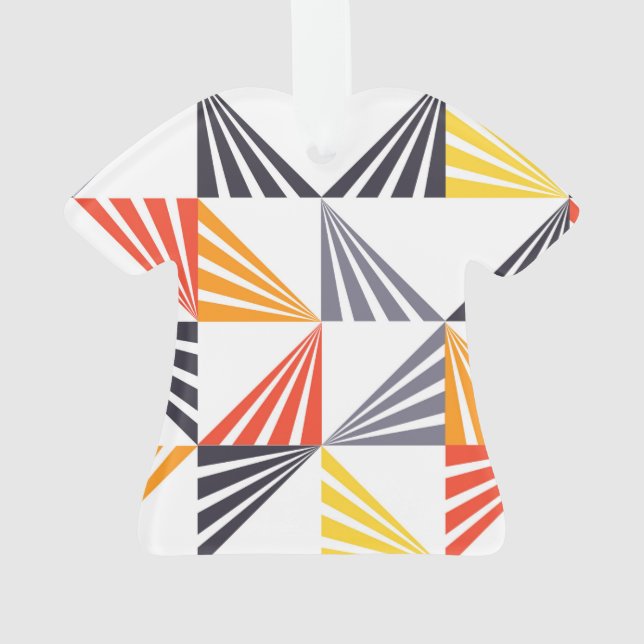 Cool, unique, trendy, urban, colourful triangles ornament (Back)