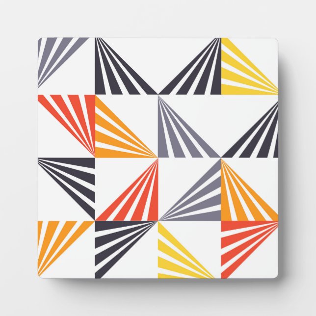 Cool, unique, trendy, urban, colourful triangles plaque (Front)