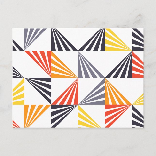 Cool, unique, trendy, urban, colourful triangles postcard (Front)