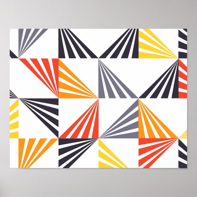 Cool, unique, trendy, urban, colourful triangles poster (Front)