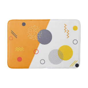 Cool, unique, trendy, urban geometric illustration bath mat