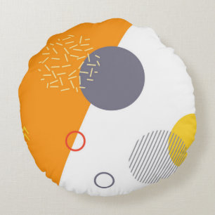Cool, unique, trendy, urban geometric illustration round cushion