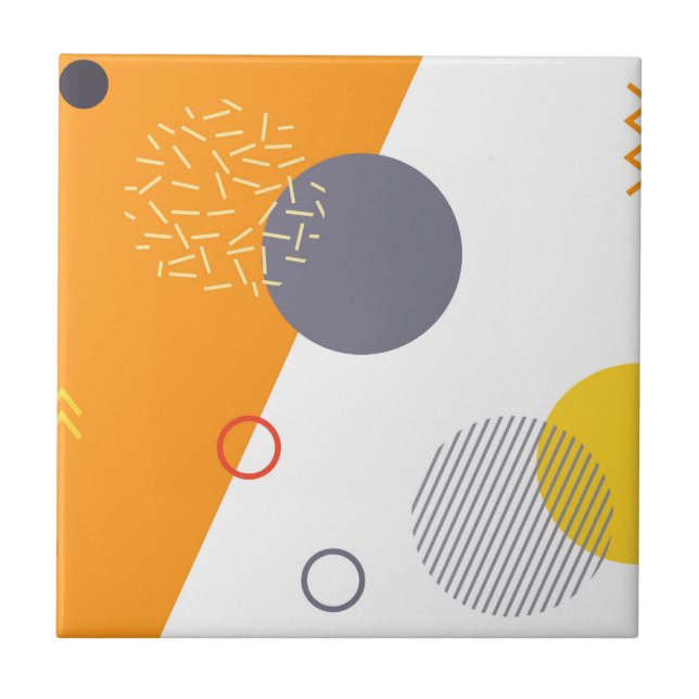Cool, unique, trendy, urban geometric illustration tile (Front)