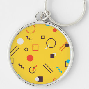 Cool, unique, trendy, urban geometric Memphis Key Ring