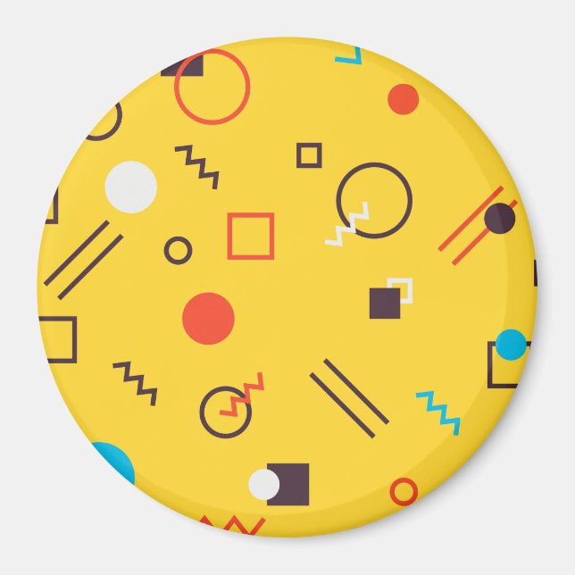 Cool, unique, trendy, urban geometric Memphis Magnet (Front)