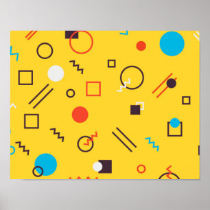 Cool, unique, trendy, urban geometric Memphis Poster