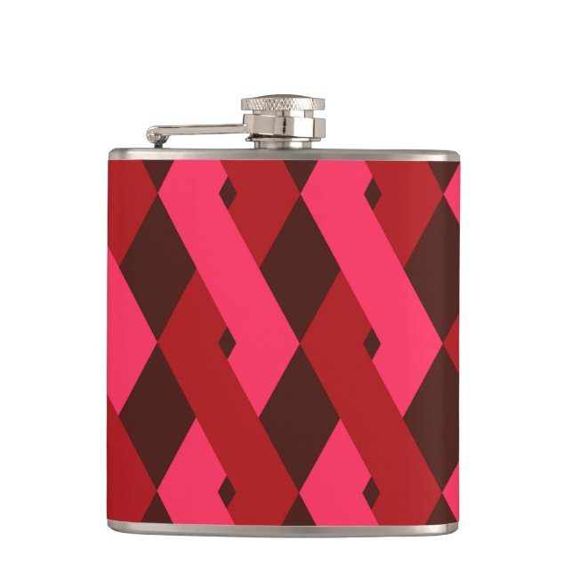 Cool, unique, trendy, urban geometric shapes hip flask (Front)