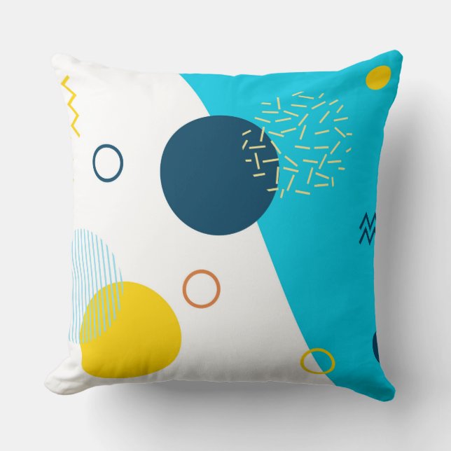 Cool, unique, trendy, urban, Memphis illustration Cushion (Front)