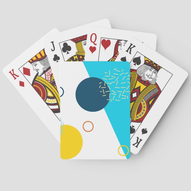 Cool, unique, trendy, urban, Memphis illustration Playing Cards (Back)