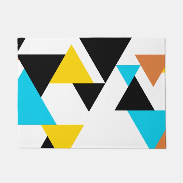 Cool, unique, trendy, urban, modern triangles doormat (Front)