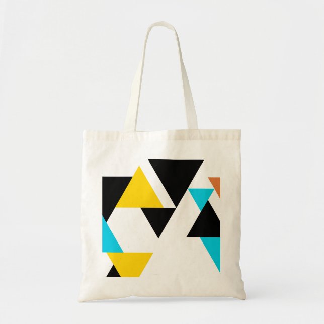 Cool, unique, trendy, urban, modern triangles tote bag (Front)