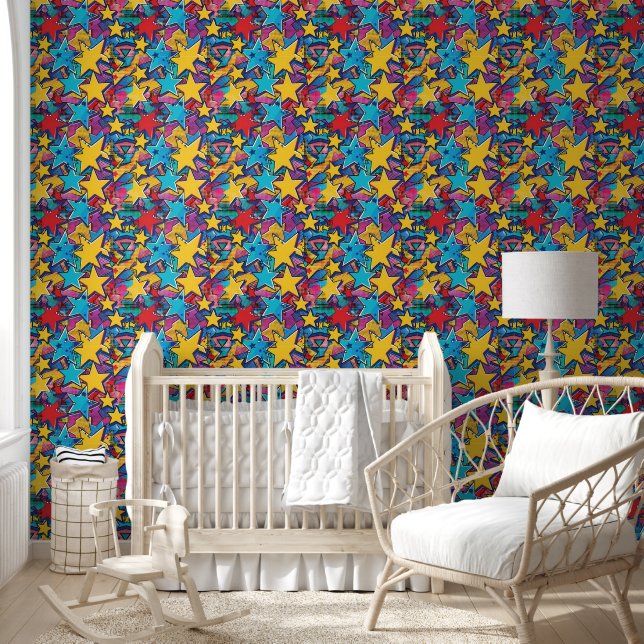 Cool unisex baby tiled comic pop wallpaper (Kids)