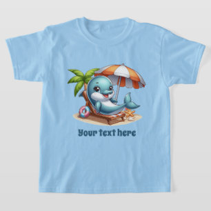 Cool unisex dolphin add text beach kids  T-Shirt