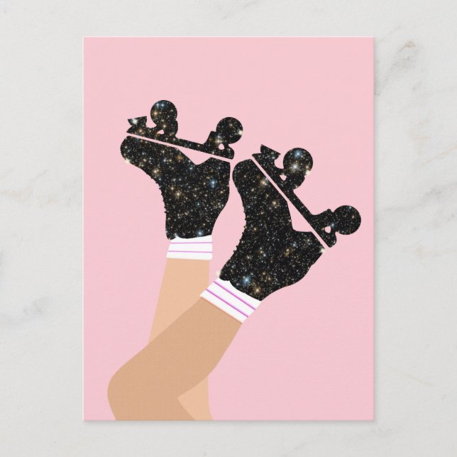 Cool Universe Roller Skates Derby Skater Gift   Postcard (Front)