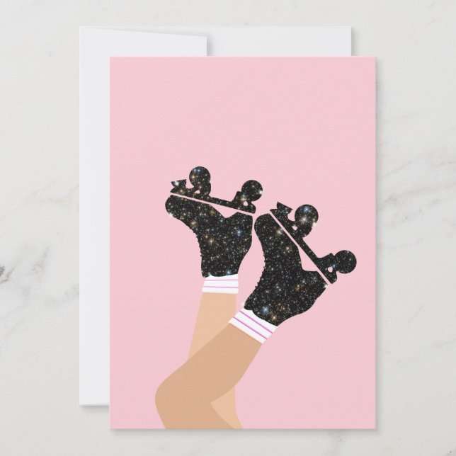 Cool Universe Roller Skates Derby Skater Pink   Invitation (Front)
