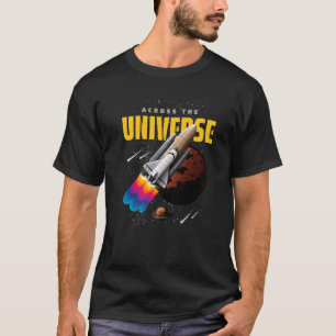 Cool Universe Space Shuttle Illustration Graphic D T-Shirt