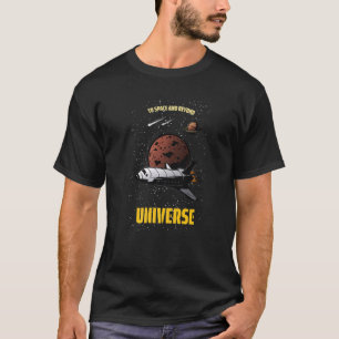 Cool Universe Space Shuttle Illustration Graphic D T-Shirt