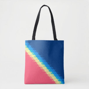 cool urban dun colorful triangles illustrated back tote bag