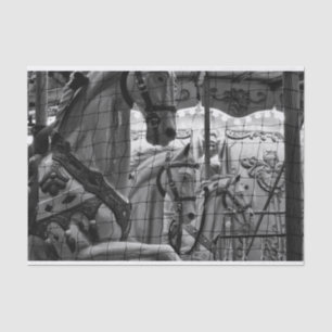 Cool, urban, modern photo of horses of carousel tissue paper