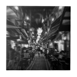 Cool, urban photo of woman walking in Istanbul Tile