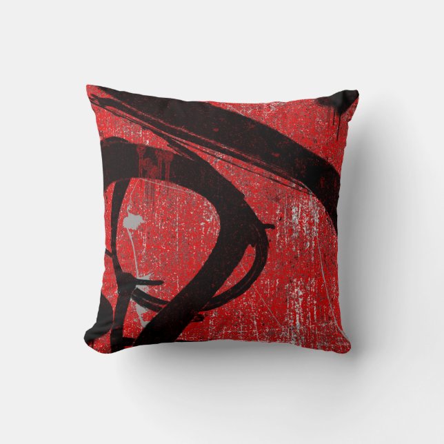Cool Urban Red Graffiti Cushion (Front)