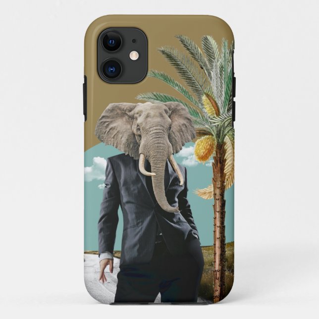 Cool Urban Safari Wild Man Collage Case-Mate iPhone Case (Back)