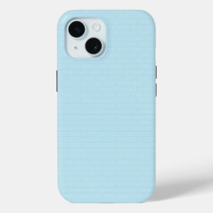 Cool Urban Serenity Light Blue Bricks Wall Pattern iPhone 15 Case