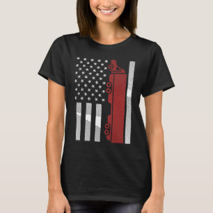 Cool US American Flag Semi Truck Driver 18 Wheeler T-Shirt