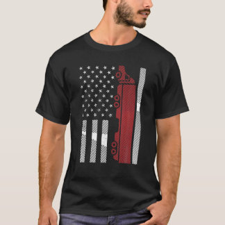 Cool US American Flag Semi Truck Driver 18 Wheeler T-Shirt