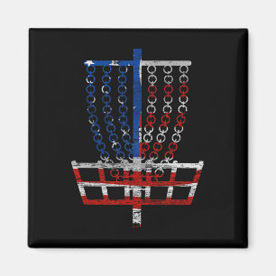 Cool Us Flag Disc Golf Basket - Fourth Of July Dis Magnet