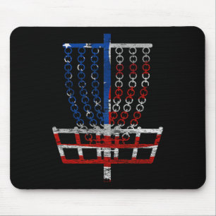 Cool Us Flag Disc Golf Basket - Fourth Of July Dis Mouse Mat