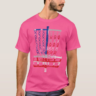 Cool Us Flag Disc Golf Basket - Fourth Of July Dis T-Shirt