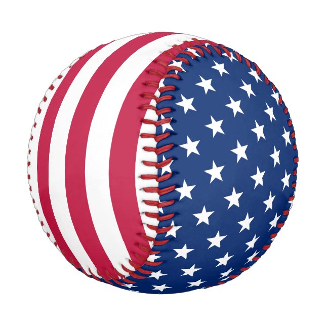 Cool USA America Flag Stars Stripes 4th of July Baseball (Angled)
