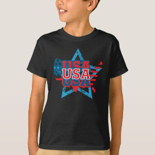 Cool USA Flag Color Star - LOVE USA T-Shirt