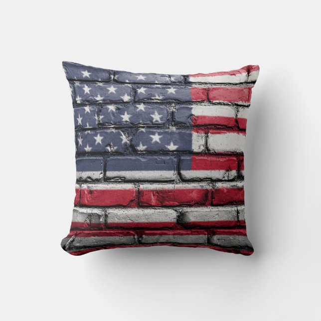 Cool USA Flag Design Cushion (Front)