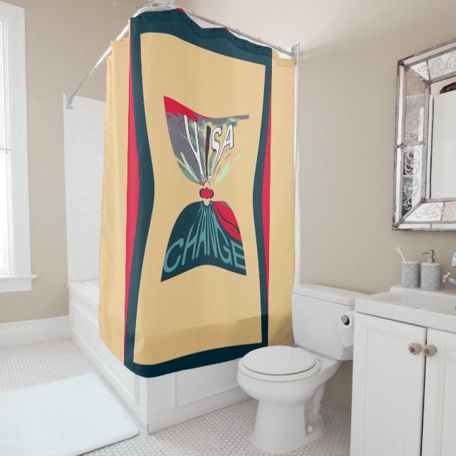Cool USA Hope amazing patriotic pattern design Shower Curtain (In Situ)