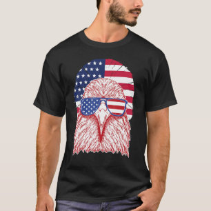 Cool Usa Patriotic American Eagle Glasses Us Ameri T-Shirt