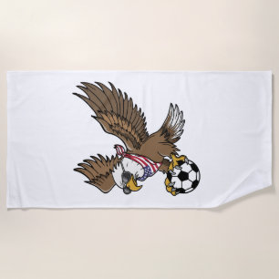 Cool USA Soccer Eagle Sunglasses Vintage Patriotic Beach Towel