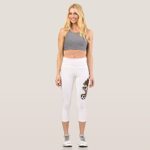 Cool USA Soccer Eagle Sunglasses Vintage Patriotic Capri Leggings