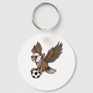 Cool USA Soccer Eagle Sunglasses Vintage Patriotic Key Ring