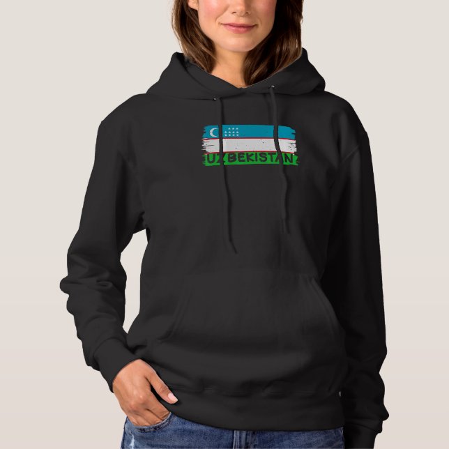 Cool Uzbekistan Flag Hoodie (Front)