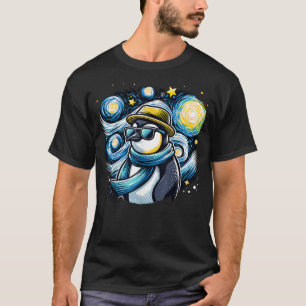 Cool Van Gogh Penguin Lover Starry Night Penguin T-Shirt